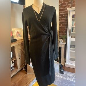 Banana Republic Black Sweater Wrap Dress : Sz XS